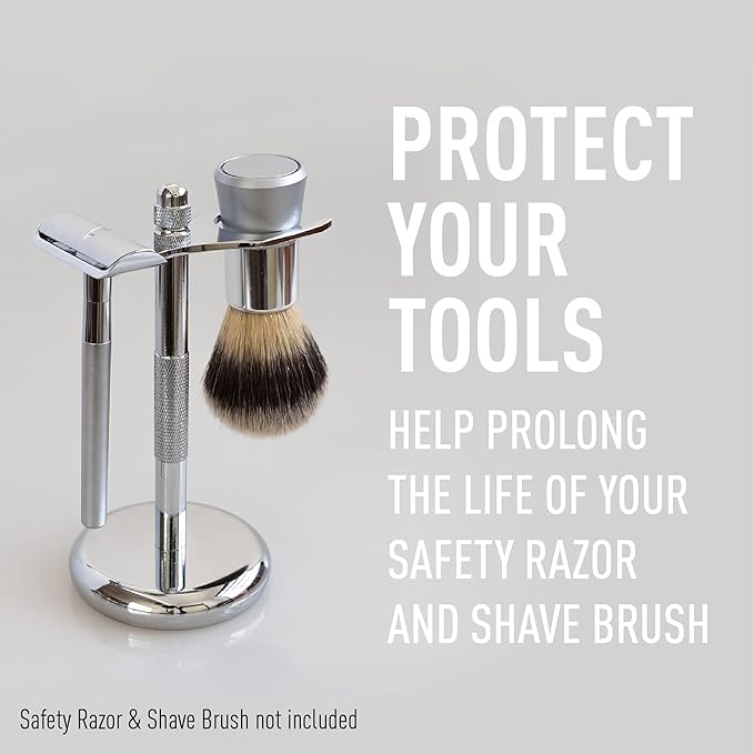 BEVEL Men's Starter Kit: Safety Razor, Shaving Brush, Stand, Cream, Oil, Balm & 20 Blades