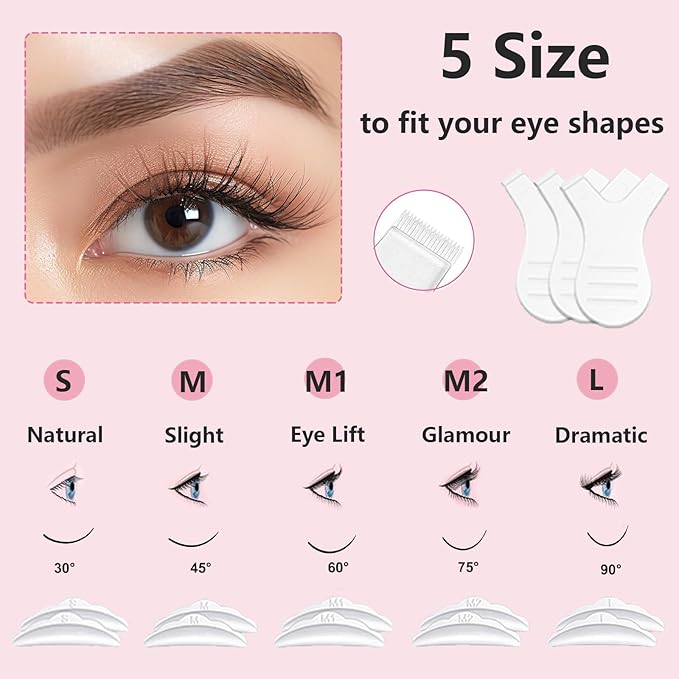 2025 Upgraded Lash Lift Kit, Professional Eyelash Perm Kit for Safe & Lasting Perming, Curling and Lifting Eyelashes, Easy for Beginner, Lash Lifting DIY Set for Salon-Quality at Home