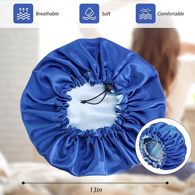 Satin Bonnet Silk Bonnet For Curly Hair Bonnet Braid Bonnet For Sleeping Bonnets For Women Large Double-layer Adjustable