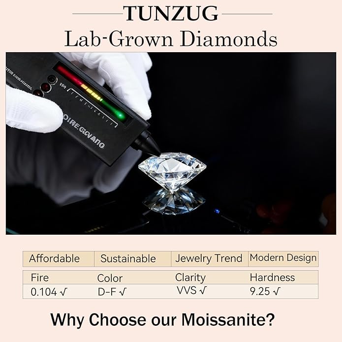 Tunzug Moissanite Stud Earrings D Color VVS1 Moissanite Earrings 925 Sterling Silver 18K Gold Plated Friction Flat Bottom Mermaid Tail Earrings for Women