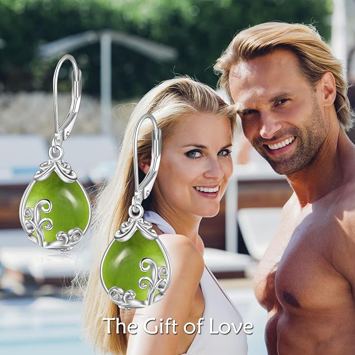 POPLYKE Celtic Filigree Teardrop Drop Dangle Earrings Sterling Silver Leverback Earrings Jewelry for Women