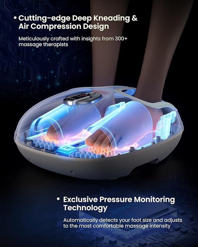RENPHO Foot Massager Machine with Heat [2026 Upgraded], Shiatsu Foot Massager for Plantar Fasciitis, Valentines Day Gifts for Women, Cordless Control, 2026 Innovation Upgrade - Exclusive Voice Control