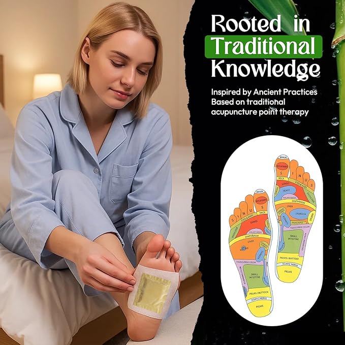 Foot Patches Pads for Deep Cleansing: Feet Patches Bamboo Wood Vinegar Ginger Foot Pads for Promoting Sleeping 30 Packs - 2 boxes