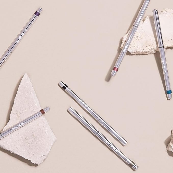 Sandstone Scandinavia Hypoallergenic Waterproof Eyeliner - Fragrance Free Metallic Eye liner - Vegan and Cruelty Free Eye Pencil - Eyeliner Pencil for Sensitive Eyes (Spicy Cinnamon)