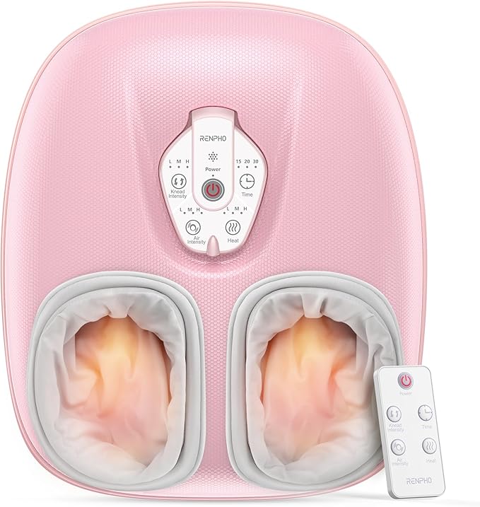 RENPHO Foot Massager Machine with Heat [2026 Upgraded], Shiatsu Foot Massager for Plantar Fasciitis, Valentines Day Gifts for Women, Cordless Control, Best Gifts for Women/Mom/Wife, PK