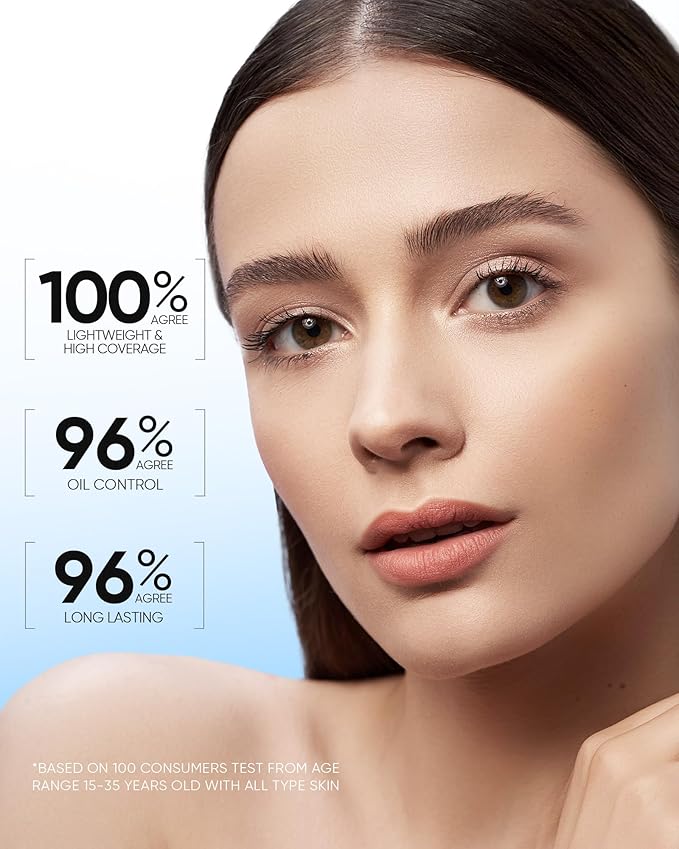 Velvet Matte Cushion Foundation Blue #04 Beige| Full Coverage,12H Oil Control,Ideal for Oily & Combination Skin,Waterproof,Long-Lasting, Lightweight, Hydrating,Transfer-Proof