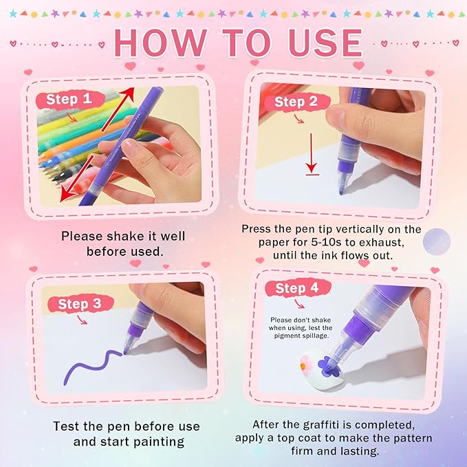 IONSGAKO 12 Colors Nail Art Pens Set, Nail Polish Pens for Nail Art Quick Drying 3D Acrylic Paint Markers for Painting Dotting Liner Pen Nail Salon DIY Design Kit 0.7mm