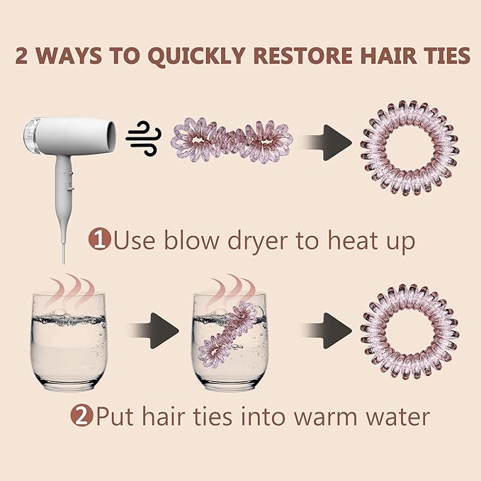 18pcs Spiral Hair Ties for Women – Hair Ties No Damage, Ponytail Holders for Thick and Thin Hair – Creaseless and Dent-Free Coil, Ideal Gifts for Women.