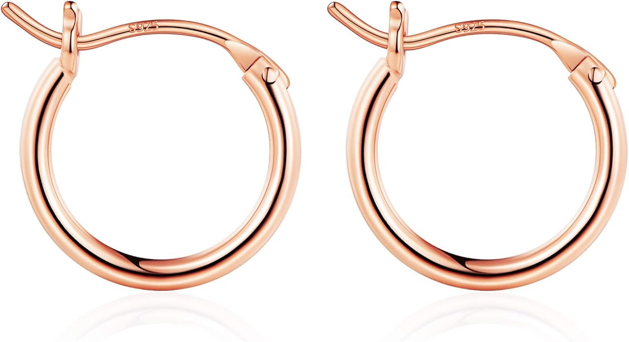 M MOOHAM 14K-Gold-Plated Hoop Earrings for Women - Hypoallergenic 14K Gold 925 Sterling silver-plated Post Sensitive Ears Nickel Free Hoops Earrings Set for Women Jewelry Lightweight 13-60mm