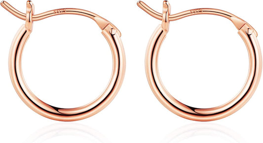 M MOOHAM 14K-Gold-Plated Hoop Earrings for Women - Hypoallergenic 14K Gold 925 Sterling silver-plated Post Sensitive Ears Nickel Free Hoops Earrings Set for Women Jewelry Lightweight 13-60mm