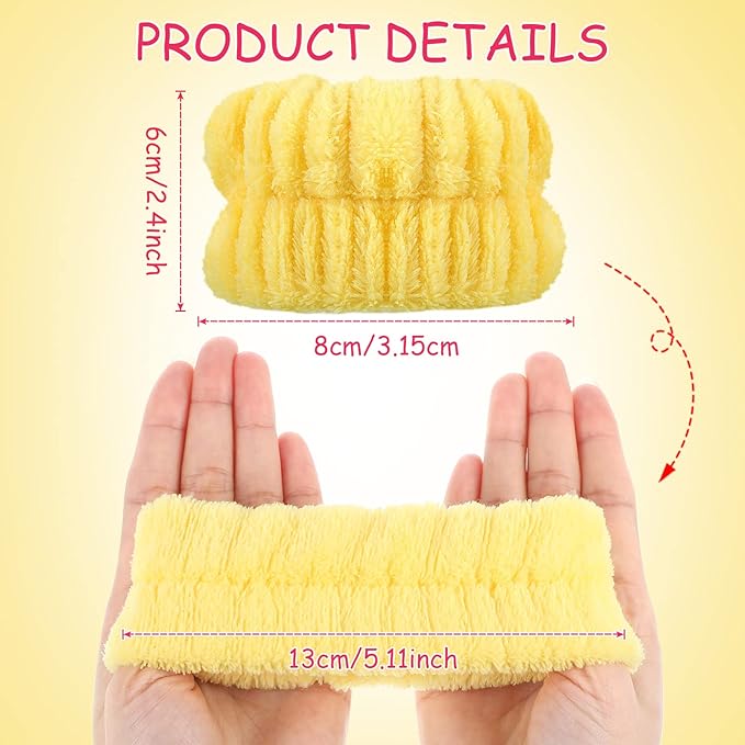 Chuangdi 4 Pairs Wrist Bands for Washing Face Wrist Spa Microfiber Wash Towel Band Scrunchies Absorbent Wristbands Sweatband for Women Prevent Liquid from Spilling(Bright Colors)