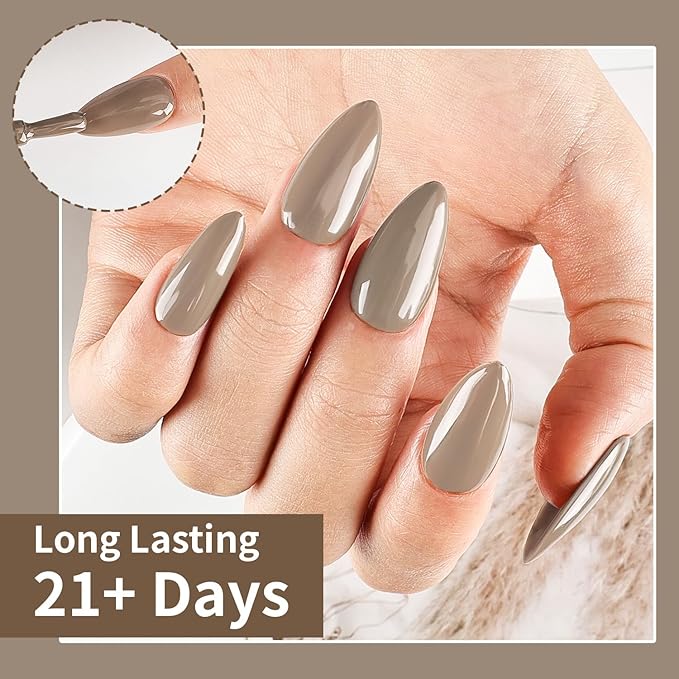 JODSONE Light Brown Gel Nail Polish 10ml Gel Polish Nude Brown Nail Color Long-Lasting Professional Finish Easy to Apply Low Odor Need U V Lamp Curing