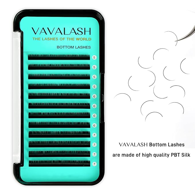 VAVALASH Bottom Lash Extensions 5/6/7mm Mixed Under Bottom Lower Eyelash Extensions Natural Bottom Lashes（0.03-B-5-7mm Mixed）, Black