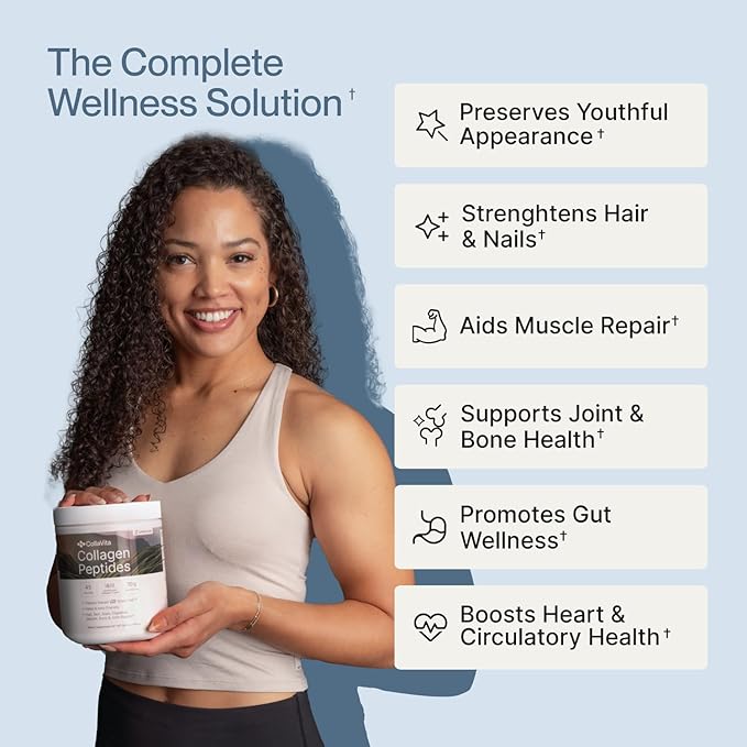 Colla Vita Collagen Peptides Powder Grass-Fed Pasture-Raised Hydrolyzed Collagen Powder, Type I & III Hair, Nails, Skin and Joints, Non-GMO, Paleo & Keto, Unflavored, 16 Fl oz. 2 Pack, 45 Servings