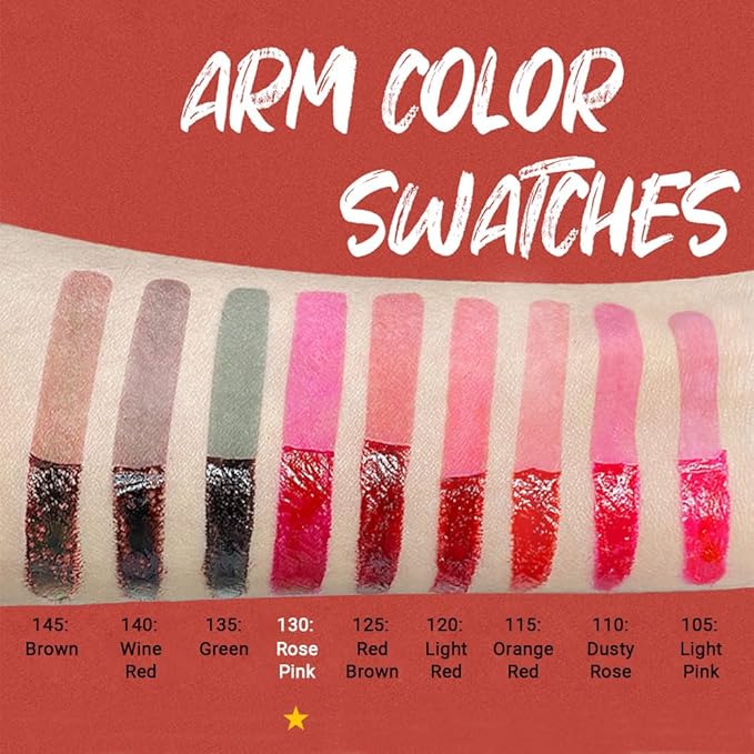 evpct Rose Pink Lip Stains Peel off, Peel off Lip Liner Tattoo Lip Stain Tint Gloss Marker Makeup, Long Lasting Waterproof 24 Hours Matte Finish Transfer-proof Pigmented Color Stay Lipsticks, 130#