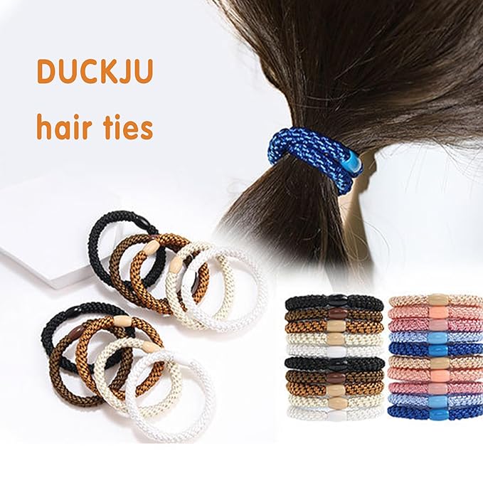 10-Piece Hair Ties: Soft Knitted Hair Tie for Thick/Coarse/Curly Hair. Gentle Hair Ties No Damage—Secure & Protect Strands (pink)
