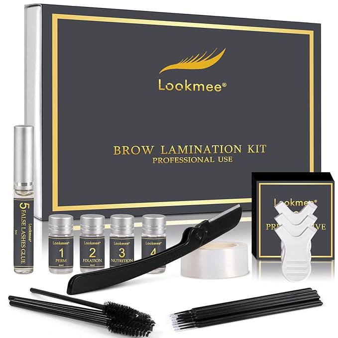Lookmee 5-in-1 Lash Lift & Eyebrow Lamination Kit - Professional DIY Eyelash Curler & Perm Kit Eyelash Lift Kit &, At-Home Long Lasting Salon Results, Beginner Friendly