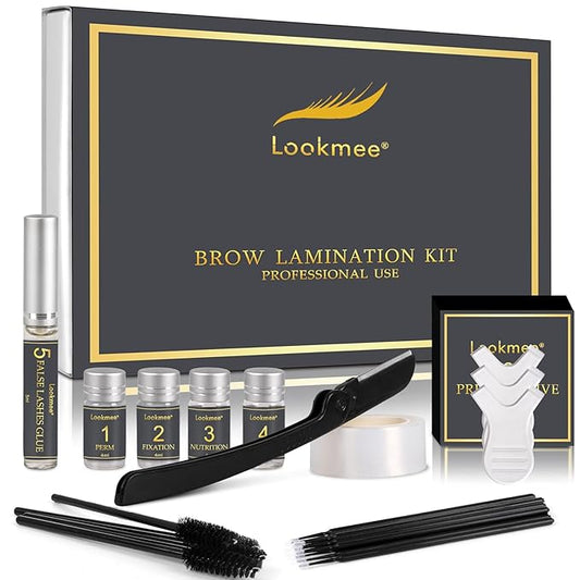 Lookmee 5-in-1 Lash Lift & Eyebrow Lamination Kit - Professional DIY Eyelash Curler & Perm Kit Eyelash Lift Kit &, At-Home Long Lasting Salon Results, Beginner Friendly