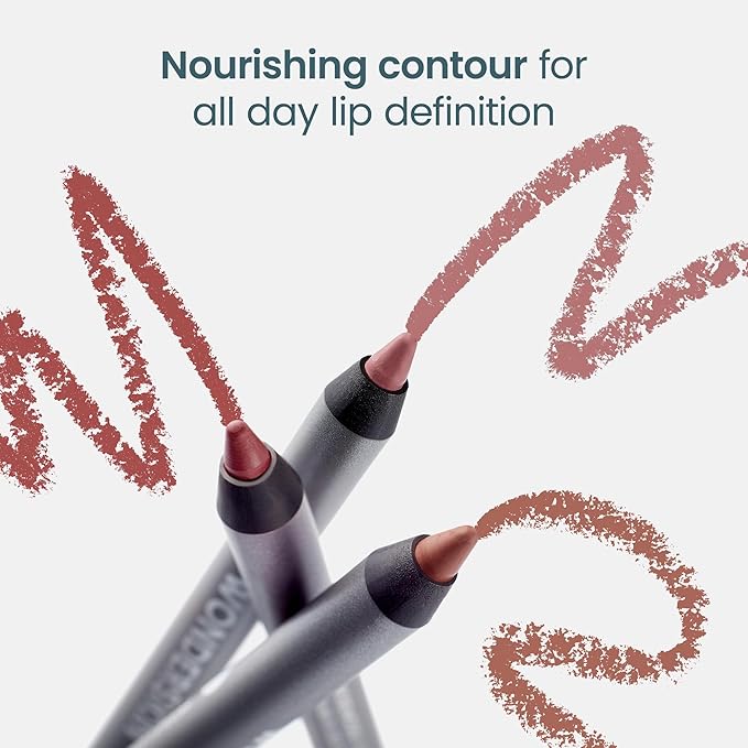 Wonderskin Lipliner Pencil - 360 Contour Lipliner, Long Lasting, Sharpenable, Waterproof and Transfer-Proof Nude Lip Liner Pencil (Rosewood)