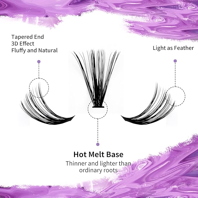 DIY Lash Clusters Natural Wispy: 280Pcs, 30D+40D, Wendy, Ultra-light, Natural, Wispy, Waterproof, Cat Eye, D Curl, 12-16mm Mixed, RR126