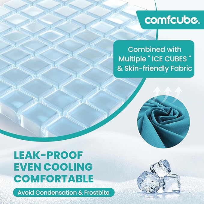 Comfcube Ice Pack for Knee After Surgery, 2 Hours Long Lasting Cold Pack for Knee Injuries, FSA Eligible, Cold Therapy Flexible Ice Pack for Pain Relief, Swelling, Surgery, ACL, Meniscus Tear