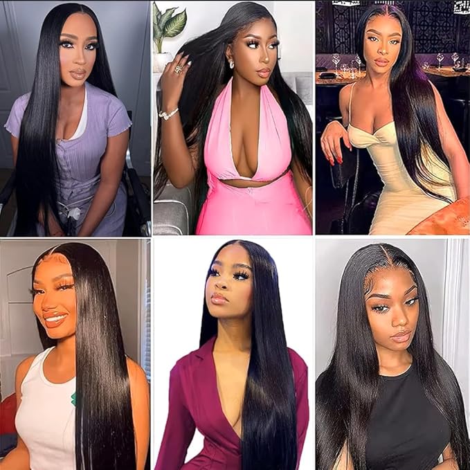 12A Human Hair Bundles with Closure 20 22 24 26+18 Inch Brazilian Straight 4 Bundles Human Hair with 4x4 Lace Closure Unprocessed Virgin Human Hair Extensions