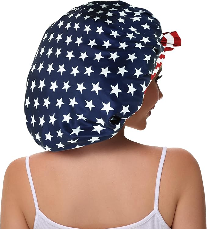 Double Layer Silk Bonnet with Tie Satin Lined Sleep Cap Hair Cover for Women's Curly Natural Hair