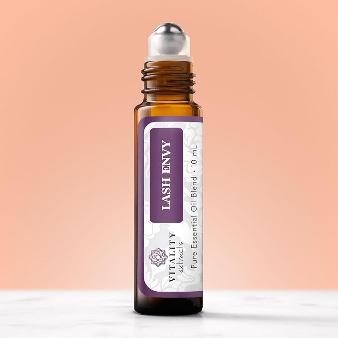 Vitality Extracts Lash Envy Roll-On - Eyelash Enhancing Serum, Essential Oil Blend, Castor Oil, Thicker & Fuller Looking Lashes, Fatty Acids