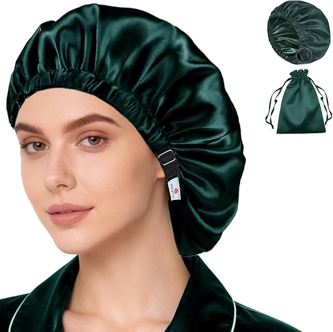 Satin Bonnet 2Pcs Silk Bonnet Hair Bonnets For Sleeping Silky Soft Sleep Cap Womens Night Curly Natural Hair Caps