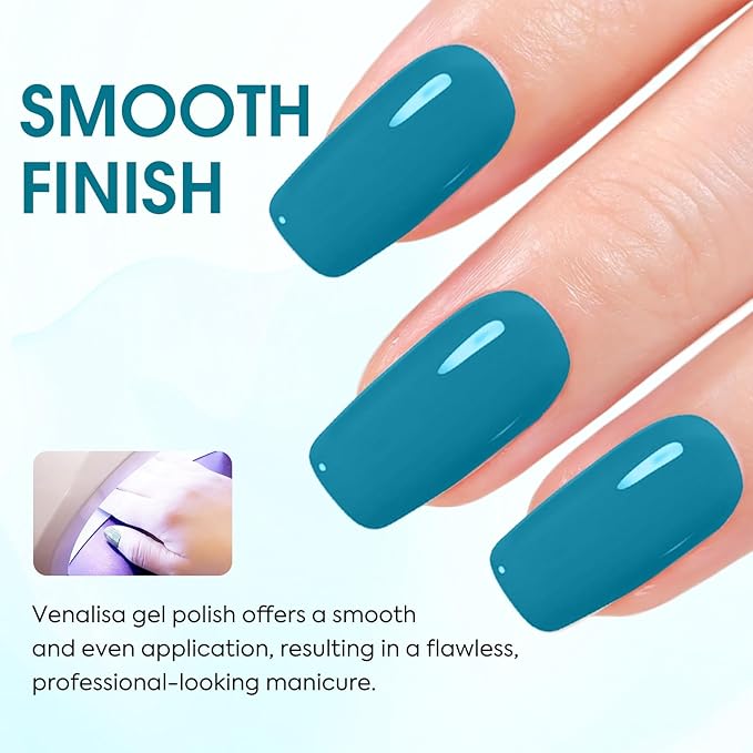 VENALISA Green Gel Nail Polish 1 Pcs 12ml Dark Green Color Gel Polish Soak Off UV Salon Manicure DIY at Home Nail Art For Girls Women