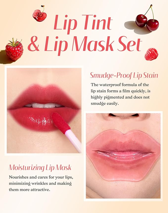 bayfree Lip Tint Stain Set, Lip Stain Long Lasting Lightweight Waterproof, Transfer-Proof, Non-sticky, Lip Makeup Matte Finish