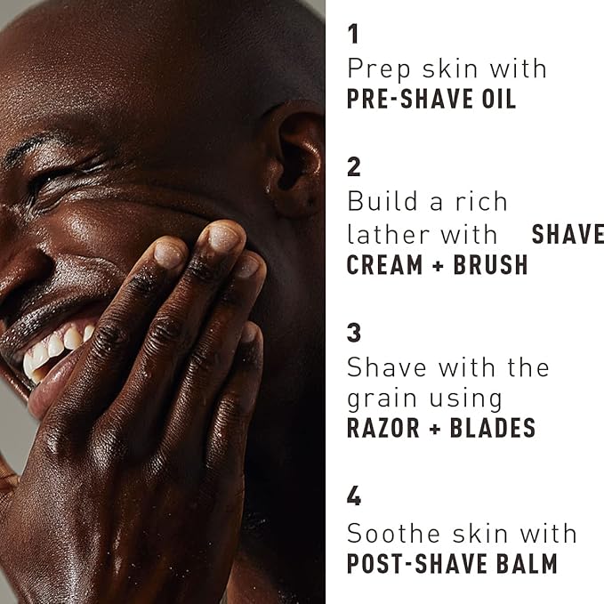 BEVEL Men's Starter Kit: Safety Razor, Shaving Brush, Stand, Cream, Oil, Balm & 20 Blades