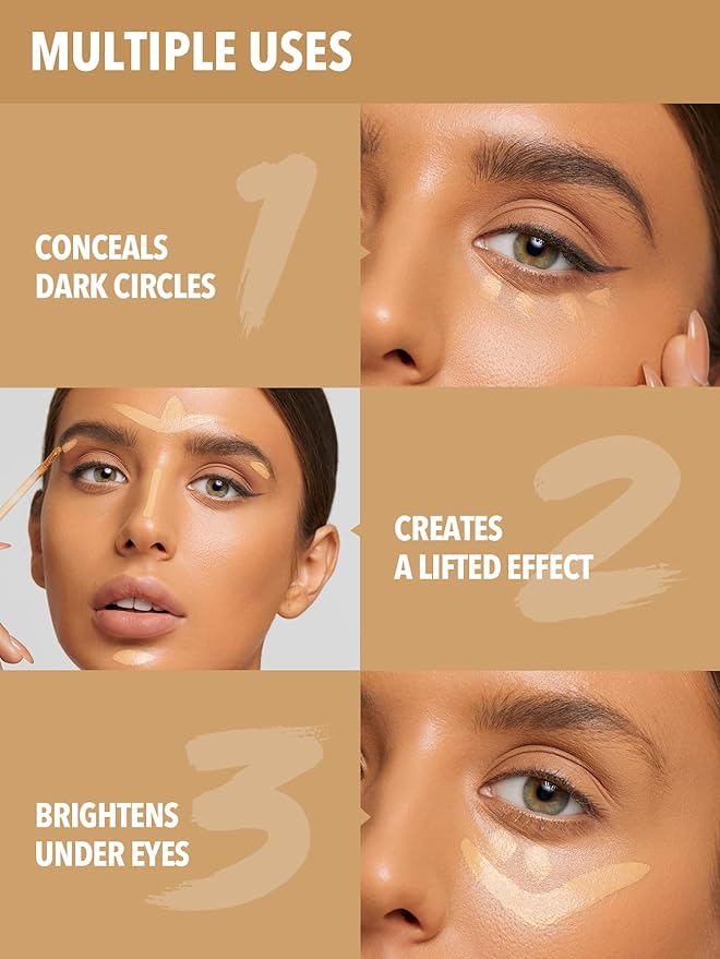 SHEGLAM 12HR Full Coverage Concealer Matte Finish Concealer Stick for Under Eye and Dark Circles - Acorn