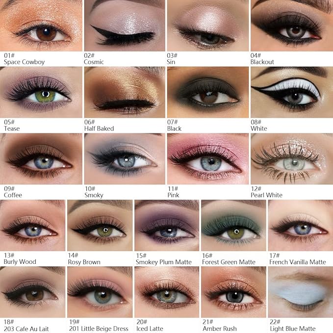 Kaely Pressed Single Eyeshadow Makeup, White Matte Highly Pigmented Monochrome Eye Shadow Palette, Waterproof Neutral Powder Mini Eyeshadow, sombras para ojos, Lightweight Blendable, 08