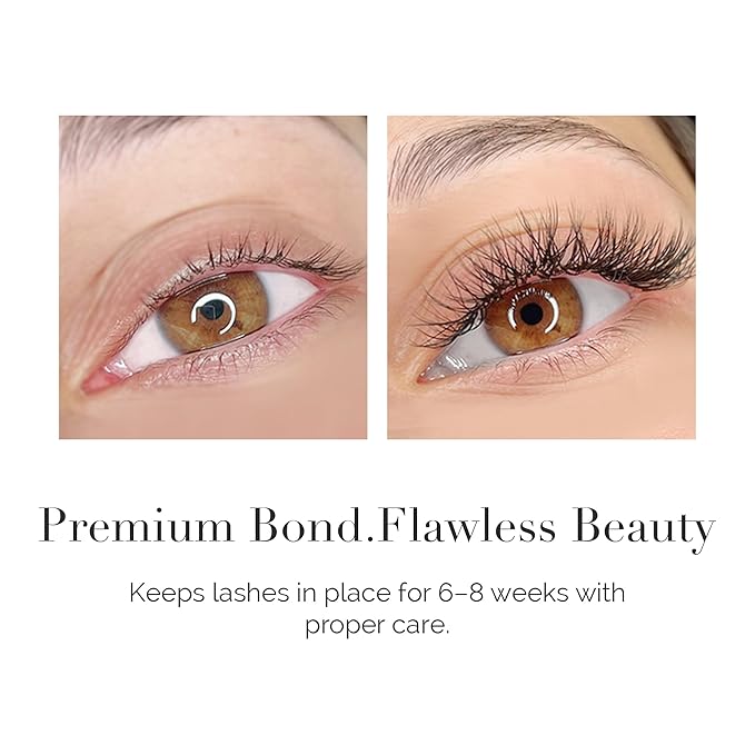 DLUX PROFESSIONAL Eyelash Extension Glue for Professionals - 9 Weeks Retention, 0.5 Sec Drying Time, Latex Free Semi Permanent Individual & Volume Lash Extension Glue