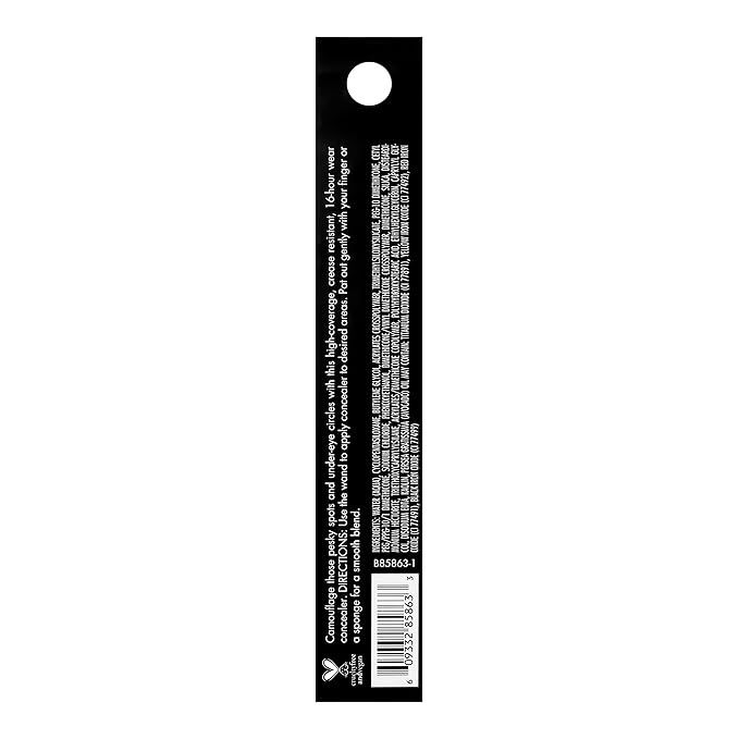 e.l.f. 16HR Camo Concealer, Full-Coverage, Highly-Pigmented Face Concealer With A Matte Finish, Crease-proof, Vegan & Cruelty-Free, Medium Golden