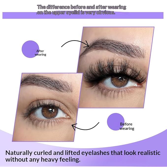 10 Pairs False Eyelashes with Tweezers and High-grade Synthetic Fibers Three-dimensional Long Slender Style Natural Curl Realistic Look Durable Long-lasting Suitable for Daily Comm (Black-C)