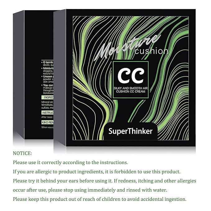 Air Cushion CC Cream Mushroom Head Foundation Makeup, BB Cream Face Makeup Foundation, Moisturizing Concealer Brighten, Natural Coverage, Tattoo cover up, Even Skin Tone for All Skin Types (Ivory)