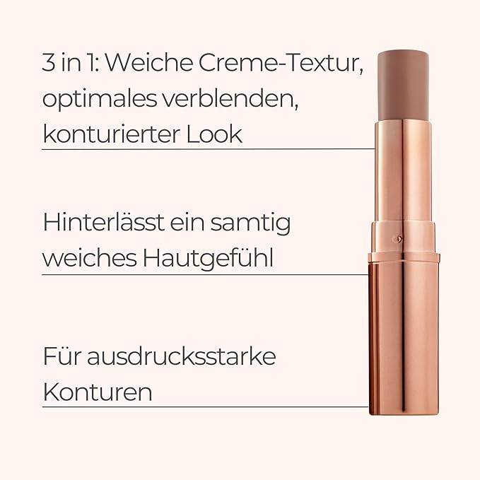 M. Asam MAGIC FINISH Cream Contour Stick medium-dark (0.28 Oz)- creamy contour stick for a defined face shape, creates optical shadows, bronzer stick with moisturizing hyaluronic acid, vegan