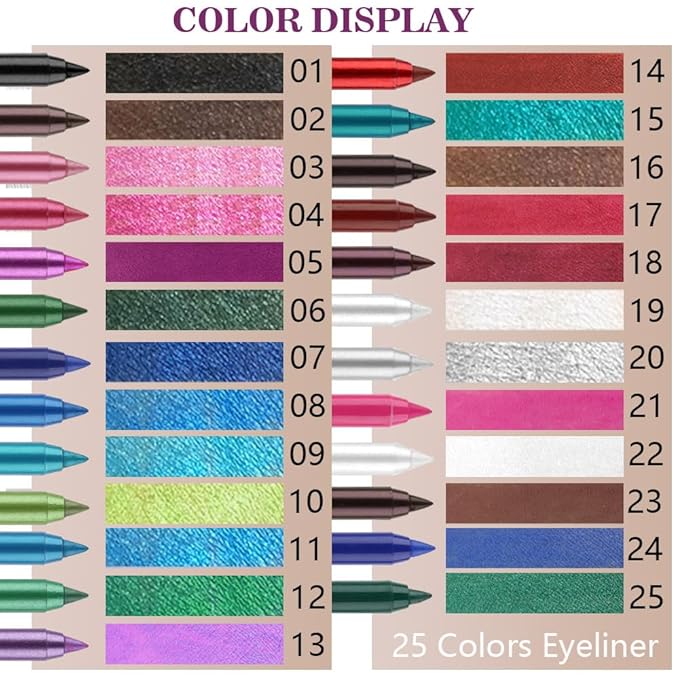 evpct Brown Eyeliner Pencils for Eyes, Dark Coffee Mocha Brown Colored Eye Liner Pencil Pen Makeup Waterproof Smudge Proof, Colored Gel Waterline Eyeliner Liquid, Face Eye Paint Stick Halloween Makeup