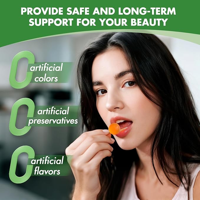 careleaf Biotin Gummies, Hair Growth Gummies with 10000 mcg Biotin/Collagen/Keratin, Hair Vitamins for Fuller Hair, Stronger Nails, Glowing Skin, Beauty Support for Women, 60 Count, Orange Flavor