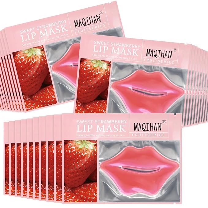 MAQIHAN 30PCS Moisturizing Lip Mask - Pink Lip Patches for Spa Daily Labial Masks Skincare Hydrating to Reduce Wrinkles Dryness Anti-wrinkle Lightens