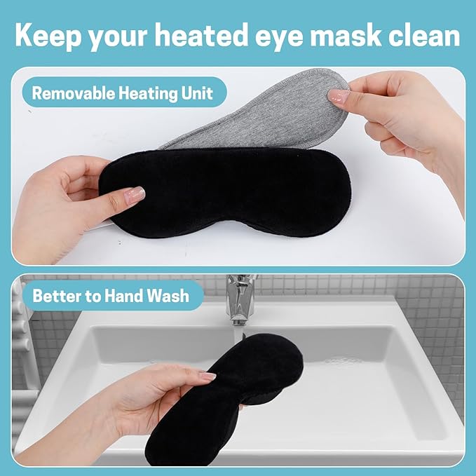 Aurya Heated Eye Mask for Dry Eyes, Warm Eye Compress Mask with Temp & Timer Setting, Eye Heating Pad for Blepharitis, MGD, Migraine, Stye, Chalazion Alleviation, Medium (8.85×3.35 in)