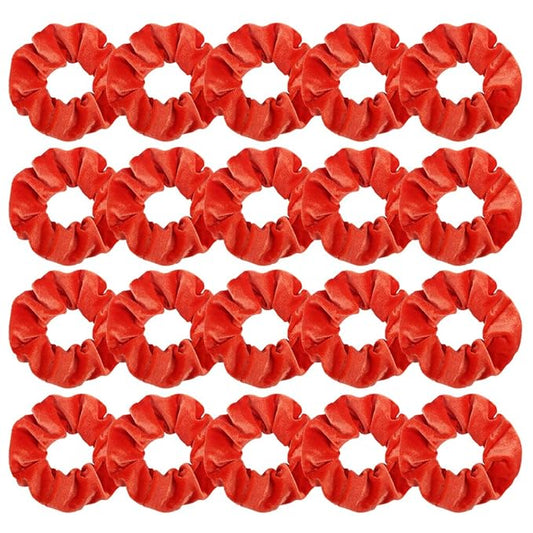 Didder 20 Pcs Hair Scrunchies Velvet Elastics Scrunchy Hair Ties Orange Soft Scrunchie Bobbles Ropes Scrunchie Solid color Hair Bands for Women Girls
