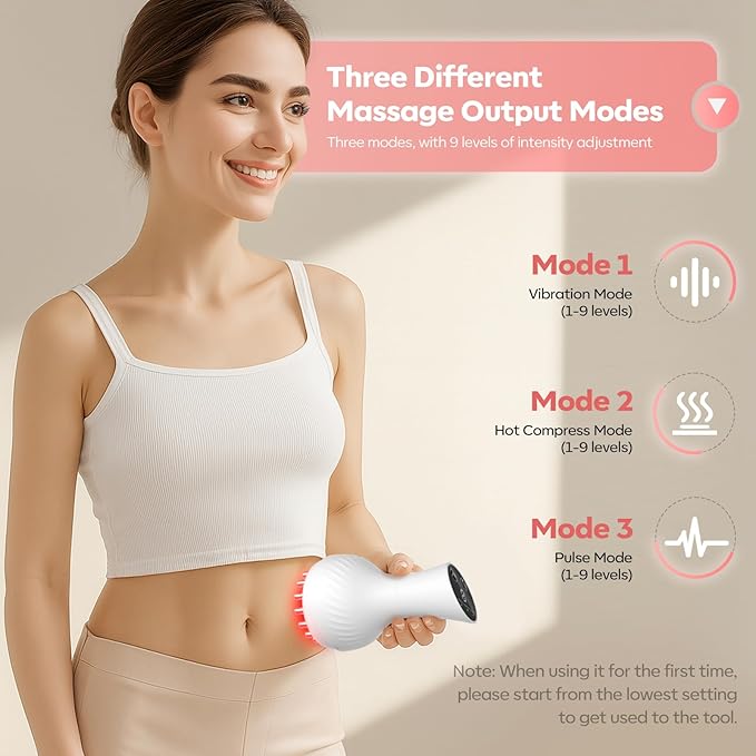 HarrFlow Lymphatic Drainage Massager & Anti Cellulite Massage Tool,New Lymphatic Massager,Helps Reduce Stretch Marks & Cellulite，for Belly, Arms & Legs,Body Sculpting Machine with Heat & Vibration