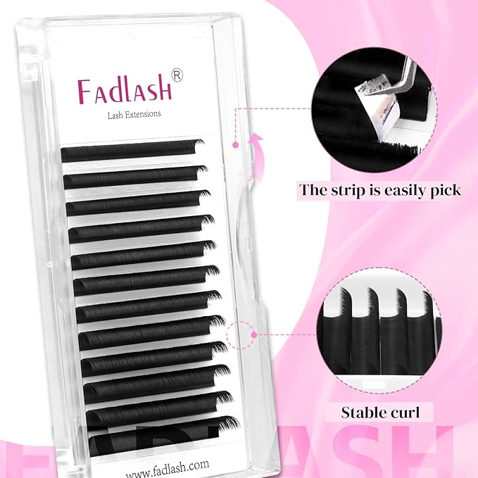 FADLASH Easy Fan Lash Extensions 0.03 Easy Fan Eyelash Extensions D Curl 13mm Volume Lashes Extension Self Fanning Lash (0.03-D, 13mm)