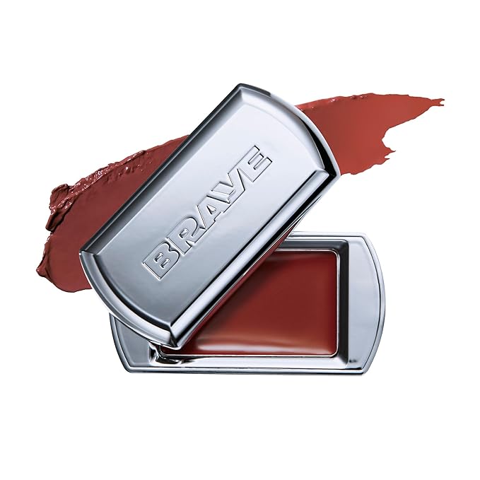 BRAYE LIPSLEEK | Blush for Cheeks & Lips, Korean Makeup Blush, Cool Lip and Cheek Balm, Vegan Cream, Lightweight w/Blendable & Buildable Makeup, Natural Look 08 ROUGHLY 0.08oz