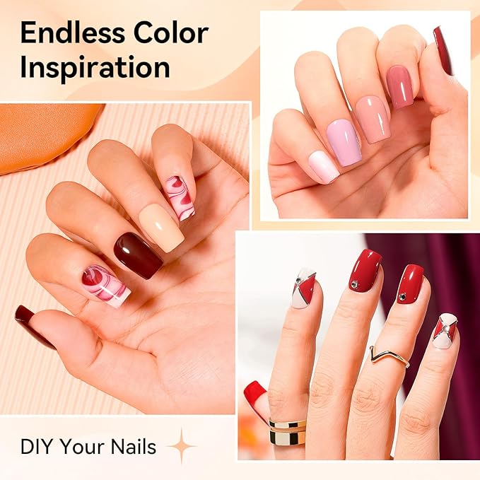 Nailshion Nude Gray Nail Polish Set Neutral 16 Colors with Base Top Coat Remover Pads, Nude Brown Burgundy Dusty Rose Fast Dry Fingernail Polish Set, Non-Gel, Nail Art Gift for Women Girls