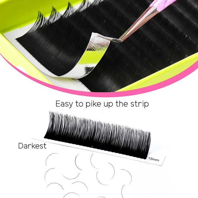 TDANCE Cashmere Lash Extensions Super Matte Black Volume Lash Extension C CC D DD B J L Curl 0.03-0.2mm Thickness Classic Lash Extensions Eyelash Extensions Professional Salon Use(0.07-LD,8-15mm)