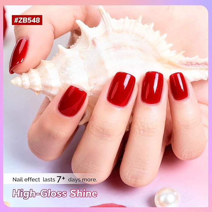 OpenLive 10ml Red Nail Polish Set 6 Colors Rose Red All Seasons Neutral Color Fast Dry Nail Polish Set for Women Salon DIY Nail Art